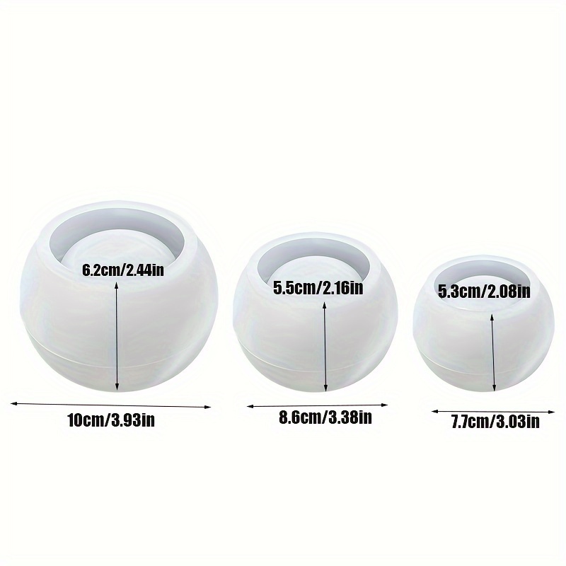 Florist Supply Vases - 3pcs-Round Flower Pot Silicone Mould 3