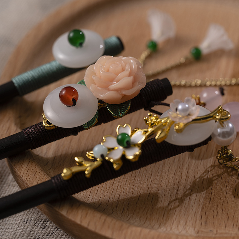 1Pc Wooden Hairpin Headdress f - Supply Florist recension och pris