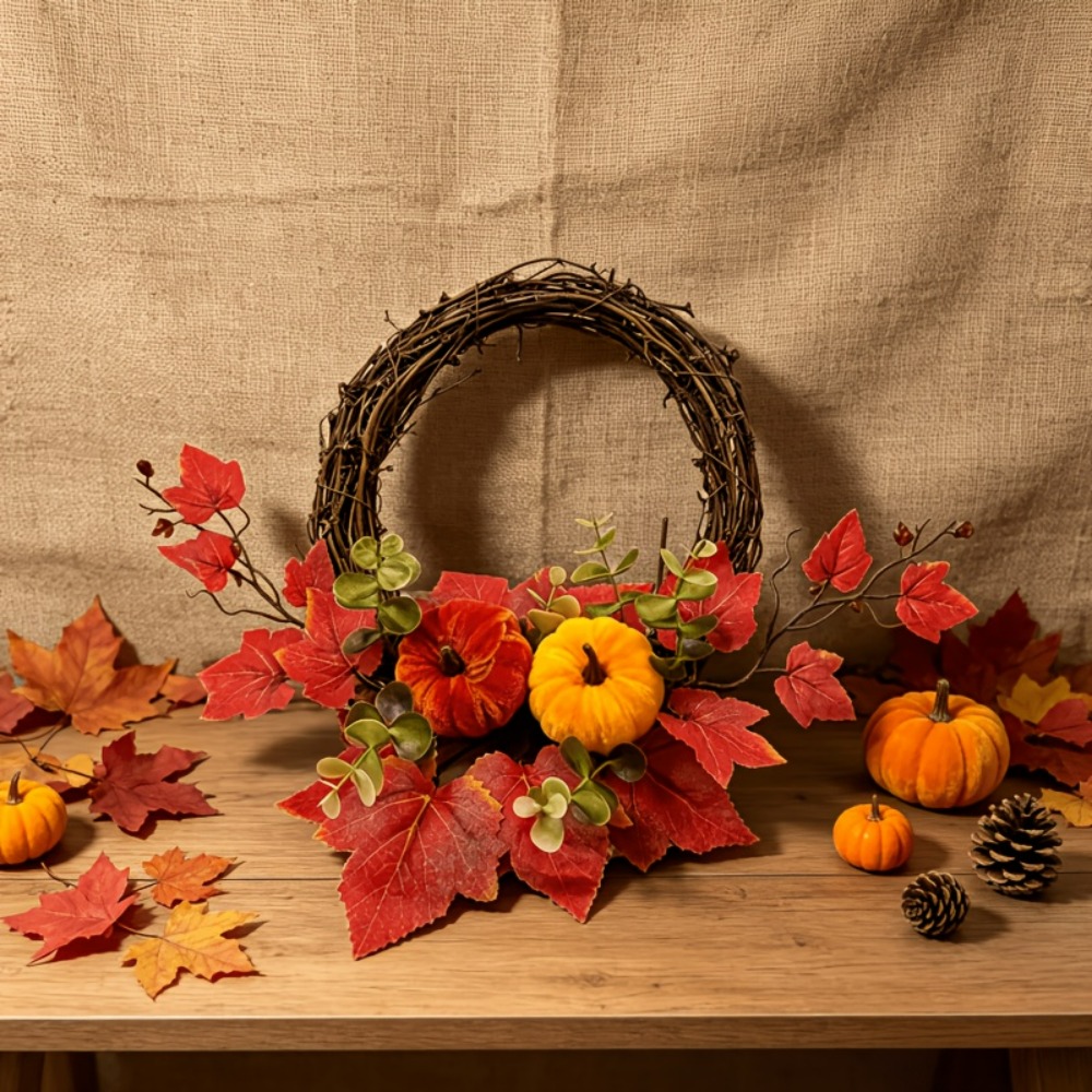 1pc Autumn Faux Red Maple Leaf - Eucalyptus Preserved recension och pris