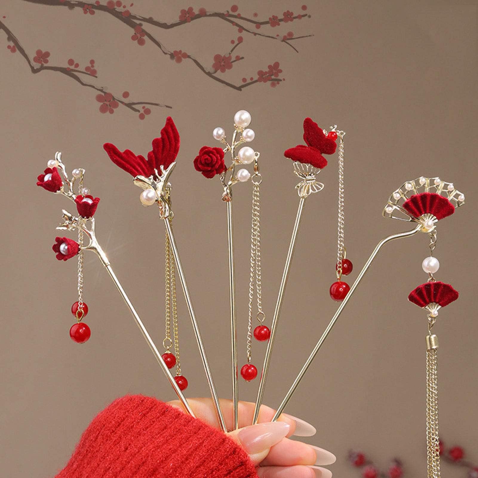 Chinese Style Rose Flower Hair - Supply Florist recension och pris